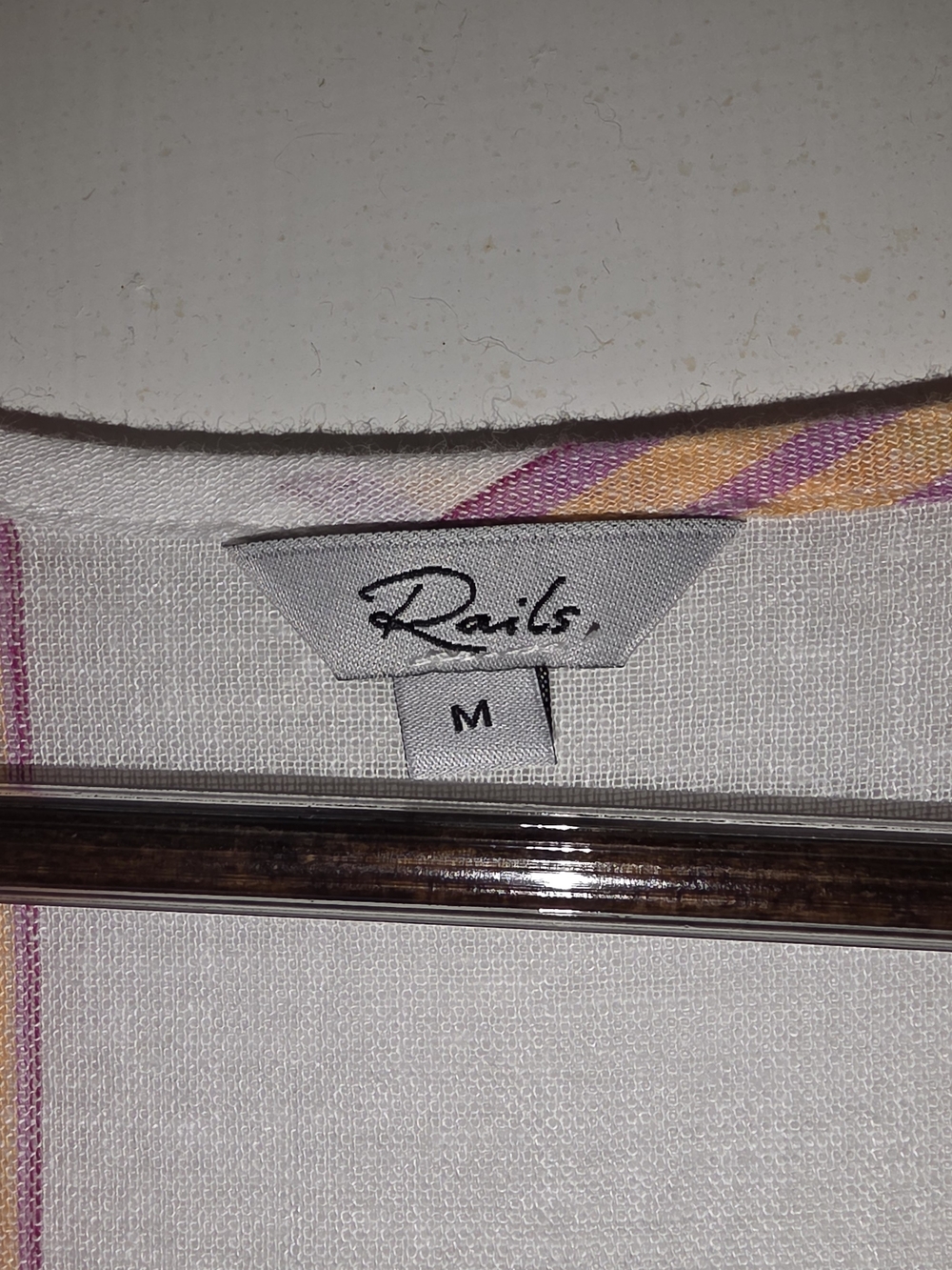Rails Ashlyn Linen Blend Hibiscus Striped Midi Dress with Smocked Waist, Size M - Picture 4 of 5